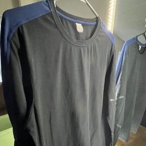 Long Sleeve Fitness Tee Shirt black, blue size medium